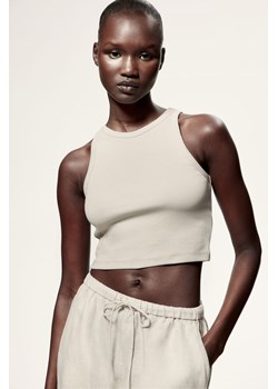 H & M - Krótki top bez rękawów - Brązowy ze sklepu H&M w kategorii Bluzki damskie - zdjęcie 171206939