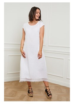 Curvy Lady Lniana sukienka w kolorze białym ze sklepu Limango Polska w kategorii Sukienki - zdjęcie 171208357