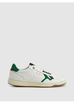Pepe Jeans FOOTWEAR Skórzane sneakersy w kolorze biało-zielonym ze sklepu Limango Polska w kategorii Buty sportowe męskie - zdjęcie 171208447