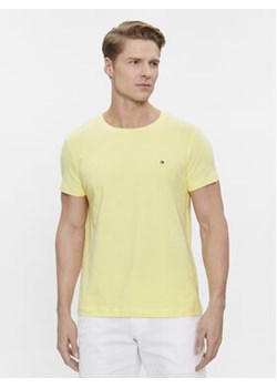 Tommy Hilfiger T-Shirt Stretch Slim Fit Tee MW0MW10800 Żółty Slim Fit ze sklepu MODIVO w kategorii T-shirty męskie - zdjęcie 171212135