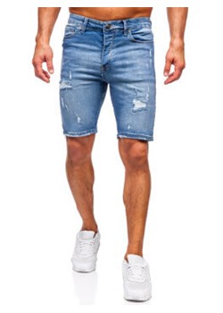 Niebieskie krótkie spodenki jeansowe męskie Denley 0366 ze sklepu Denley w kategorii Spodenki męskie - zdjęcie 171213375