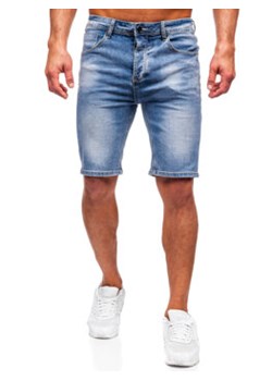 Granatowe krótkie spodenki jeansowe męskie Denley MP0277BC ze sklepu Denley w kategorii Spodenki męskie - zdjęcie 171213377