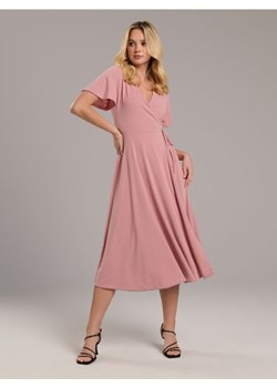 Sinsay - Sukienka midi z wiązaniem - różowy ze sklepu Sinsay w kategorii Sukienki - zdjęcie 171216617
