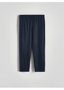 Reserved - Spodnie z lnem - granatowy ze sklepu Reserved w kategorii Spodnie męskie - zdjęcie 171216915