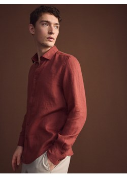 Reserved - Lniana koszula regular fit - intenstywna czerwień ze sklepu Reserved w kategorii Koszule męskie - zdjęcie 171216918