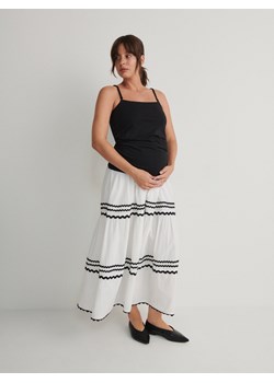 Reserved - Bawełniana spódnica maxi - biały ze sklepu Reserved w kategorii Spódnice - zdjęcie 171216947