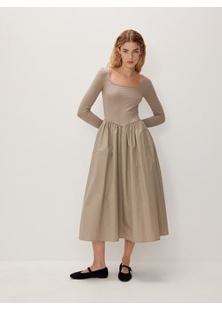 Reserved - Sukienka midi - kremowy ze sklepu Reserved w kategorii Sukienki - zdjęcie 171217168