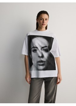 Reserved - Bawełniany t-shirt z nadrukiem - czarny ze sklepu Reserved w kategorii Bluzki damskie - zdjęcie 171217286