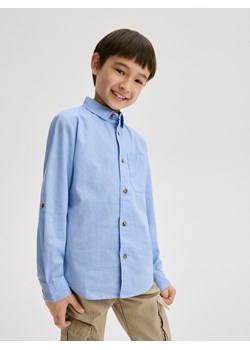 Reserved - Koszula z lnem - jasnoniebieski ze sklepu Reserved w kategorii Koszule chłopięce - zdjęcie 171219505