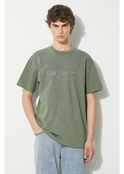 Carhartt WIP t-shirt bawełniany S/S Duster T-Shirt męski kolor zielony z aplikacją I030110.1YFGD ze sklepu PRM w kategorii T-shirty męskie - zdjęcie 171220856
