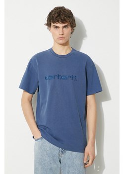 Carhartt WIP t-shirt bawełniany S/S Duster T-Shirt męski kolor granatowy z aplikacją I030110.1ZFGD ze sklepu PRM w kategorii T-shirty męskie - zdjęcie 171220858