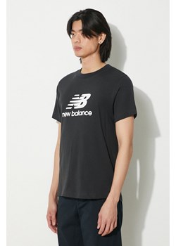 New Balance t-shirt bawełniany Sport Essentials męski kolor czarny z nadrukiem MT41502BK ze sklepu PRM w kategorii T-shirty męskie - zdjęcie 171220908