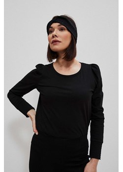 Bawełniana bluzka damska z długim rękawem czarna ze sklepu 5.10.15 w kategorii Bluzki damskie - zdjęcie 171220977