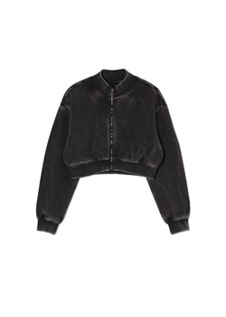 Cropp - Czarna rozpinana bluza bomberka - szary ze sklepu Cropp w kategorii Bluzy damskie - zdjęcie 171221625