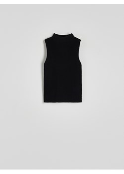 Reserved - Dzianinowy bezrękawnik - czarny ze sklepu Reserved w kategorii Swetry damskie - zdjęcie 171221938