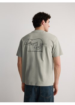 Reserved - T-shirt regular fit z nadrukiem - jasnozielony ze sklepu Reserved w kategorii T-shirty męskie - zdjęcie 171221998