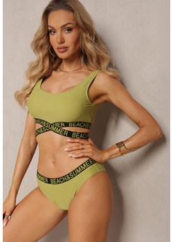 Zielone 2-Częściowe Bikini z Ozdobnymi Gumkami Figi i Top Namarie ze sklepu Renee odzież w kategorii Stroje kąpielowe - zdjęcie 171223198