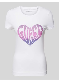 T-shirt z obszyciem kamieniami stras model ‘HEART’ ze sklepu Peek&Cloppenburg  w kategorii Bluzki damskie - zdjęcie 171223475