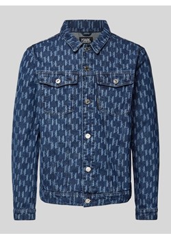 Kurtka jeansowa o kroju regular fit ze wzorem na całej powierzchni ze sklepu Peek&Cloppenburg  w kategorii Kurtki męskie - zdjęcie 171223485