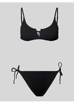 Zestaw bikini z wiązanymi detalami model ‘Leah’ ze sklepu Peek&Cloppenburg  w kategorii Stroje kąpielowe - zdjęcie 171223608