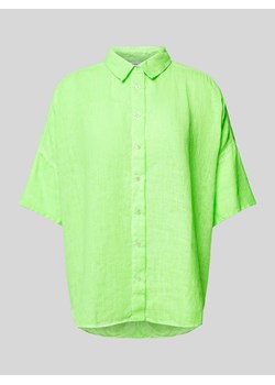 Bluzka lniana w jednolitym kolorze ze sklepu Peek&Cloppenburg  w kategorii Koszule damskie - zdjęcie 171223848