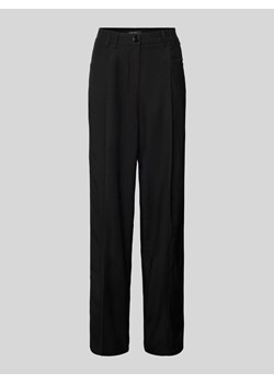 Spodnie materiałowe z szeroką nogawką i zakładkami w pasie ze sklepu Peek&Cloppenburg  w kategorii Spodnie damskie - zdjęcie 171224028