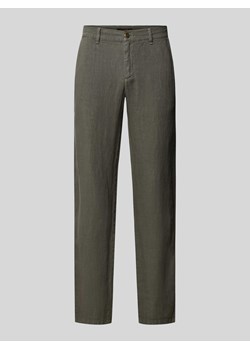 Spodnie lniane o kroju regular fit w jednolitym kolorze model ‘LOU’ ze sklepu Peek&Cloppenburg  w kategorii Spodnie męskie - zdjęcie 171224356