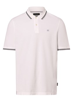 Bugatti Męska koszulka polo Mężczyźni Bawełna biały jednolity ze sklepu vangraaf w kategorii T-shirty męskie - zdjęcie 171227577