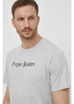 Pepe Jeans t-shirt bawełniany CLIFTON męski kolor szary z nadrukiem PM509374 ze sklepu ANSWEAR.com w kategorii T-shirty męskie - zdjęcie 171228499