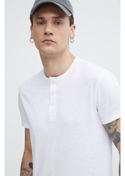 Superdry t-shirt bawełniany męski kolor biały gładki ze sklepu ANSWEAR.com w kategorii T-shirty męskie - zdjęcie 171228599