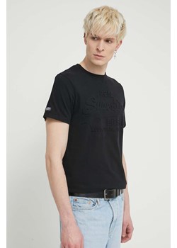 Superdry t-shirt bawełniany męski kolor czarny z nadrukiem ze sklepu ANSWEAR.com w kategorii T-shirty męskie - zdjęcie 171228609