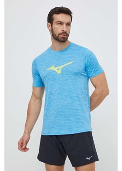 Mizuno t-shirt do biegania Core kolor niebieski z nadrukiem J2GAB009 ze sklepu ANSWEAR.com w kategorii T-shirty męskie - zdjęcie 171228669