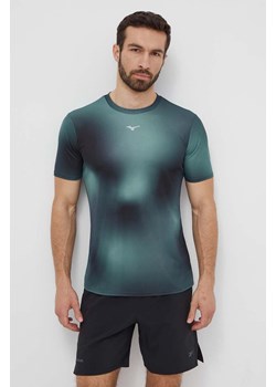 Mizuno t-shirt do biegania Core Graphic kolor turkusowy wzorzysty J2GAB010 ze sklepu ANSWEAR.com w kategorii T-shirty męskie - zdjęcie 171228685