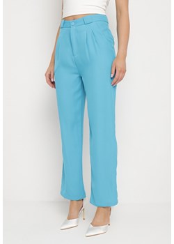 Niebieskie Spodnie Garniturowe Zapinane na Suwak Allegretta ze sklepu Born2be Odzież w kategorii Spodnie damskie - zdjęcie 171229576