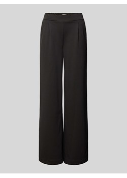 Spodnie materiałowe z szeroką nogawką i zakładkami w pasie model ‘Rizetta’ w kolorze czarnym ze sklepu Peek&Cloppenburg  w kategorii Spodnie damskie - zdjęcie 171230289
