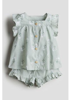 H & M - Komplet 2-częściowy bluzka i szorty - Zielony ze sklepu H&M w kategorii Odzież dla niemowląt - zdjęcie 171230319