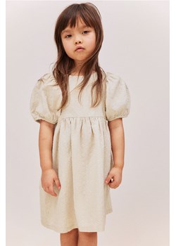 H & M - Bawełniana sukienka z haftem - Beżowy ze sklepu H&M w kategorii Sukienki dziewczęce - zdjęcie 171230337