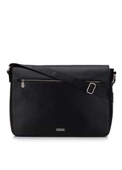 Męska torba na laptopa 13” z matowej ekoskóry na ramię czarna ze sklepu WITTCHEN w kategorii Torby na laptopa - zdjęcie 171231879