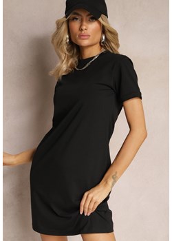 Czarna T-shirtowa Sukienka Sportowo-Casualowa z Elastycznej Bawełny Starlin ze sklepu Renee odzież w kategorii Sukienki - zdjęcie 171232607