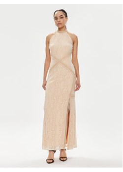 Guess Sukienka wieczorowa New Liza W4GK20 KC760 Beżowy Slim Fit ze sklepu MODIVO w kategorii Sukienki - zdjęcie 171234476