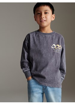 Reserved - Bluza oversize z nadrukami - ciemnoszary ze sklepu Reserved w kategorii Bluzy chłopięce - zdjęcie 171234785