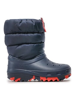 Śniegowce Crocs Classic Neo Puff Boot K 207684 Navy/Blue Marine ze sklepu eobuwie.pl w kategorii Buty zimowe dziecięce - zdjęcie 171235757