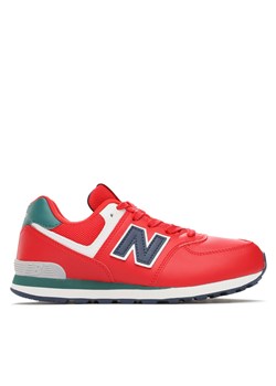 Sneakersy New Balance GC574CU Czerwony ze sklepu eobuwie.pl w kategorii Buty sportowe dziecięce - zdjęcie 171241548