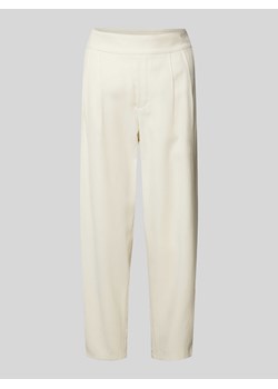 Spodnie materiałowe o kroju tapered fit z zakładkami w pasie ze sklepu Peek&Cloppenburg  w kategorii Spodnie damskie - zdjęcie 171245628