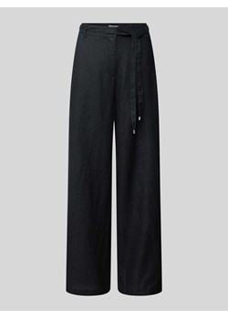 Spodnie lniane z wiązanym paskiem ze sklepu Peek&Cloppenburg  w kategorii Spodnie damskie - zdjęcie 171245755