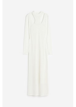 H & M - Dwuwarstwowa sukienka bodycon - Biały ze sklepu H&M w kategorii Sukienki - zdjęcie 171246339
