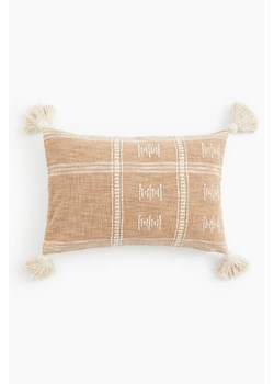 H & M - Poszewka na poduszkę zdobiona frędzlami - Beżowy ze sklepu H&M w kategorii Poszewki na poduszki - zdjęcie 171246347
