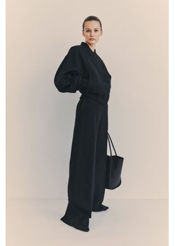 H & M - Eleganckie spodnie lniane - Czarny ze sklepu H&M w kategorii Spodnie damskie - zdjęcie 171246426