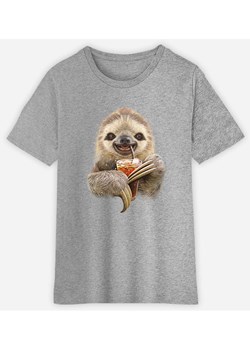 WOOOP Koszulka &quot;Sloth and drink&quot; w kolorze szarym ze sklepu Limango Polska w kategorii T-shirty chłopięce - zdjęcie 171246595