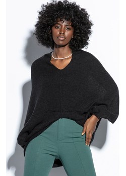 Luźny jedwabny sweter damski czarny F1822, Kolor czarny, Rozmiar XS/S, Fobya ze sklepu Primodo w kategorii Swetry damskie - zdjęcie 171247548